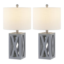 Load image into Gallery viewer, Set of Two 22" Gray Table Lamps With Drum Shades