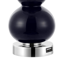 Load image into Gallery viewer, Set of Two 22" Silver Gourd Table Lamps With Drum Shades