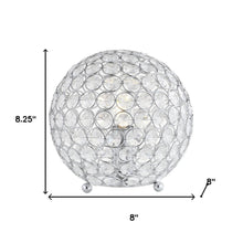 Load image into Gallery viewer, 8" Silver Geometric Globe Table Lamp With Globe