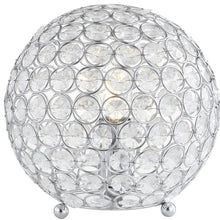 Load image into Gallery viewer, 8" Silver Geometric Globe Table Lamp With Globe