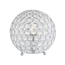 Load image into Gallery viewer, 8" Silver Geometric Globe Table Lamp With Globe