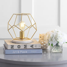 Load image into Gallery viewer, 10" White Geometric Table Lamp
