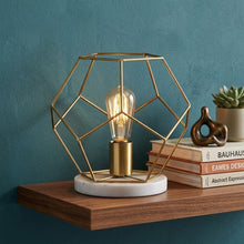 Load image into Gallery viewer, 10" White Geometric Table Lamp