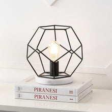 Load image into Gallery viewer, 10" White Geometric Table Lamp