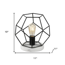 Load image into Gallery viewer, 10" White Geometric Table Lamp
