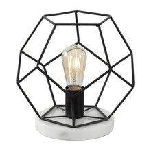 Load image into Gallery viewer, 10" White Geometric Table Lamp
