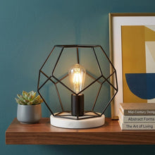 Load image into Gallery viewer, 10" White Geometric Table Lamp