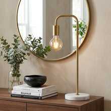 Load image into Gallery viewer, 21" White Round Table Lamp