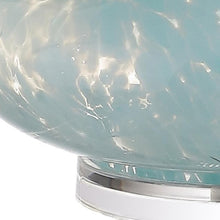 Load image into Gallery viewer, 29" Light Blue And Clear Teardrop Glass Table Lamp With Drum Shade