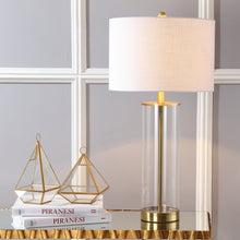 Load image into Gallery viewer, 29" Gold Table Lamp With Drum Shade