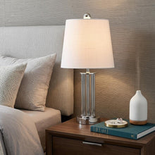 Load image into Gallery viewer, 18" Silver Novelty Column Lamp With Empire Shade