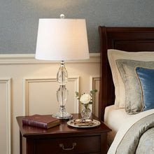 Load image into Gallery viewer, 27" Silver Novelty Bedside Lamp With Drum Shade