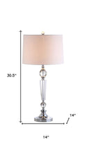 Load image into Gallery viewer, Set of Two 31" Clear And Silver Table Lamps With Drum Shades