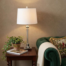Load image into Gallery viewer, 28" Silver Table Lamp With Drum Shade