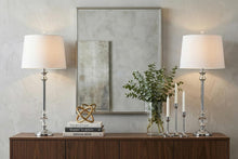 Load image into Gallery viewer, Set of Two 33" Silver Table Lamps With Drum Shades