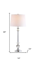 Load image into Gallery viewer, Set of Two 33" Silver Table Lamps With Drum Shades