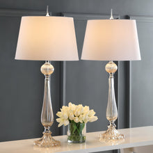 Load image into Gallery viewer, Set of Two 33" Champagne Novelty Table Lamps With Globe Shades
