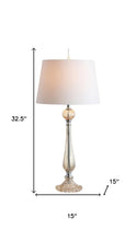 Load image into Gallery viewer, Set of Two 33" Champagne Novelty Table Lamps With Globe Shades