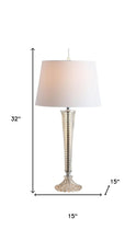 Load image into Gallery viewer, Set of Two 32" Champagne Urn Buffet Lamps With Globe Shades