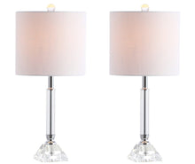 Load image into Gallery viewer, Set of Two 20" Clear Table Lamps With Drum Shades