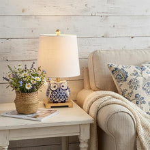 Load image into Gallery viewer, 16" Blue Gold And White Novelty Table Lamp With Empire Shade
