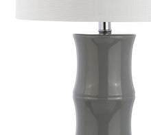 Load image into Gallery viewer, 27" Gray And Clear Gourd Bedside Lamp With Drum Shade