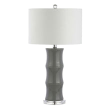 Load image into Gallery viewer, 27" Gray And Clear Gourd Bedside Lamp With Drum Shade