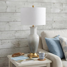 Load image into Gallery viewer, 32" Gold Novelty Table Lamp With Drum Shade