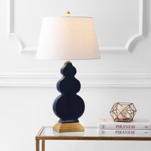 Load image into Gallery viewer, 29" Gold Novelty Table Lamp With Drum Shade
