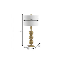 Load image into Gallery viewer, 33" Gold Novelty Table Lamp With Drum Shade