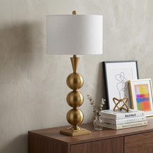 Load image into Gallery viewer, 33" Gold Novelty Table Lamp With Drum Shade