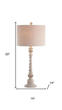 Load image into Gallery viewer, 33" White Table Lamp With Drum Shade