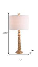 Load image into Gallery viewer, 29" Antiqued Gold Table Lamp With Drum Shade