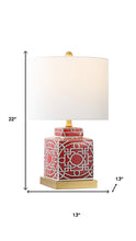 Load image into Gallery viewer, 22" Gold Square Table Lamp With Drum Shade