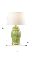 Load image into Gallery viewer, 30" Green And Gold Novelty Table Lamp With Empire Shade