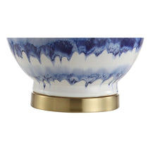 Load image into Gallery viewer, 31" Blue White And Gold Novelty Table Lamp With Globe Shade