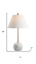 Load image into Gallery viewer, 29" White Globe Table Lamp With Globe Shade