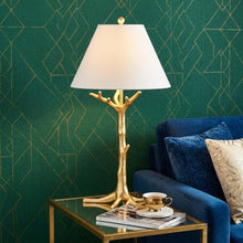 Load image into Gallery viewer, 34" Gold Novelty Table Lamp With Empire Shade