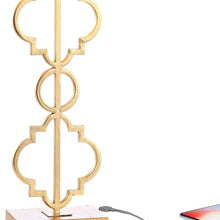 Load image into Gallery viewer, 32" Gold Geometric Table Lamp With Shade