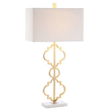 Load image into Gallery viewer, 32" White Geometric Table Lamp With Shade