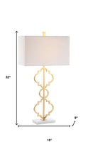 Load image into Gallery viewer, 32" White Geometric Table Lamp With Shade