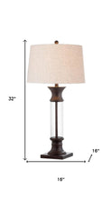 Load image into Gallery viewer, Set of Two 32" Bronze Novelty Table Lamps With Empire Shades