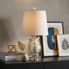 Load image into Gallery viewer, 19" Silver And Clear Novelty Table Lamp With Empire Shade