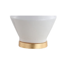 Load image into Gallery viewer, 29" White And Gold Novelty Bedside Lamp With Drum Shade