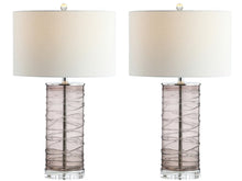 Load image into Gallery viewer, Set of Two 28" Mauve Table Lamps With Drum Shades