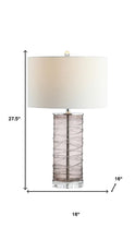 Load image into Gallery viewer, Set of Two 28" Mauve Table Lamps With Drum Shades