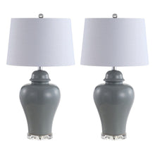 Load image into Gallery viewer, Set of Two 27" Clear Novelty Bedside Lamps With Empire Shades