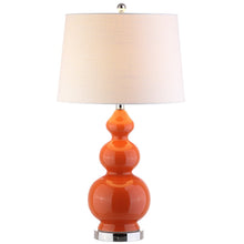 Load image into Gallery viewer, 28" Orange And Silver Novelty Table Lamp With Drum Shade