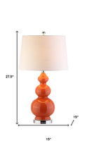 Load image into Gallery viewer, 28" Orange And Silver Novelty Table Lamp With Drum Shade