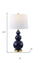 Load image into Gallery viewer, 28" Navy Blue And Gold Novelty Table Lamp With Empire Shade